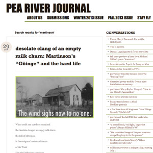 Pea River Journal uppmärksammade bland annat Robin Fultons översättning av "Göinge".