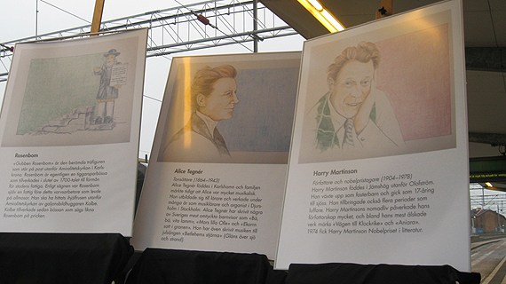 Harry Martinson, Alice Tegnér och Rosenbom har fått ge namn åt tågen på den nya "krösnabanan" genom Blekinge till Emmaboda.